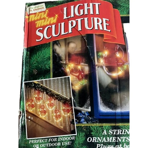 Vintage 90s Mr Christmas Mini Mini Light Sculpture Snowman Holidays Winter 15ft - Picture 3 of 8